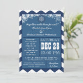 Winter Zickzack Muster Snowflake Hochzeit einladen Einladung (Stehend Vorderseite)