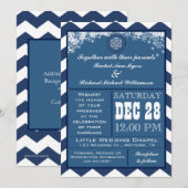 Winter Zickzack Muster Snowflake Hochzeit einladen Einladung (Vorne/Hinten)