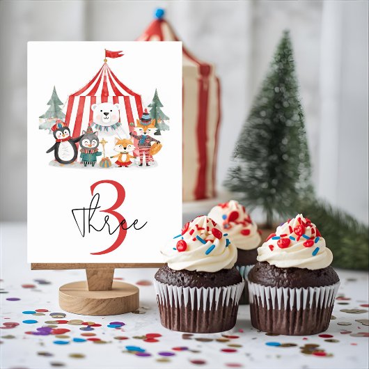 Winter-Zirkus-Geburtstag  Tischnummer