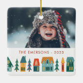Winter Zuhause Foto Keramikornament (Rückseite)