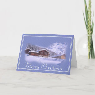 Winter Zuhause Frohe Weihnachts-Grußkarte Feiertagskarte