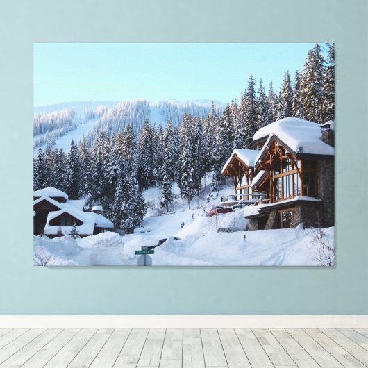 Winter-Zuhause Leinwanddruck (Insitu (Holzboden))