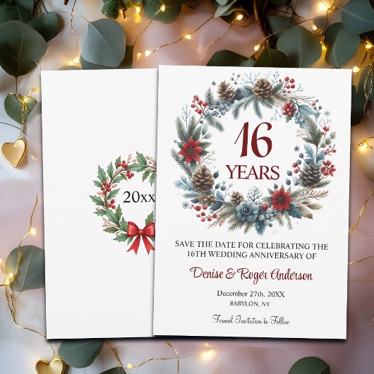 Winter zum 16. Hochzeitstag Save The Date