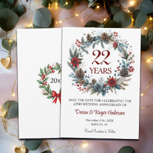 Winter zum 22. Hochzeitstag Save The Date
