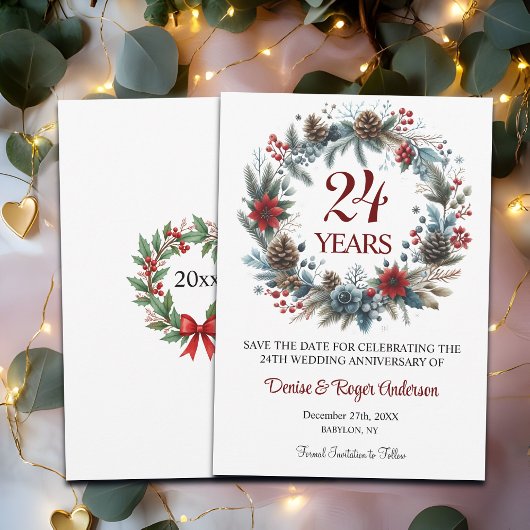 Winter zum 24. Hochzeitstag Save The Date