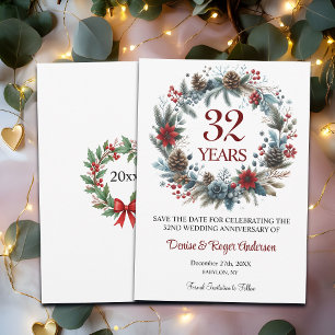 Winter zum 32. Hochzeitstag Save The Date