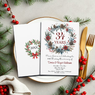 Winter zum 34. Hochzeitstag Einladung