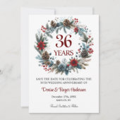Winter zum 36. Hochzeitstag Save The Date (Vorderseite)