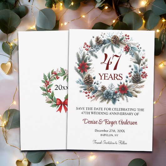 Winter zum 47. Hochzeitstag Save The Date