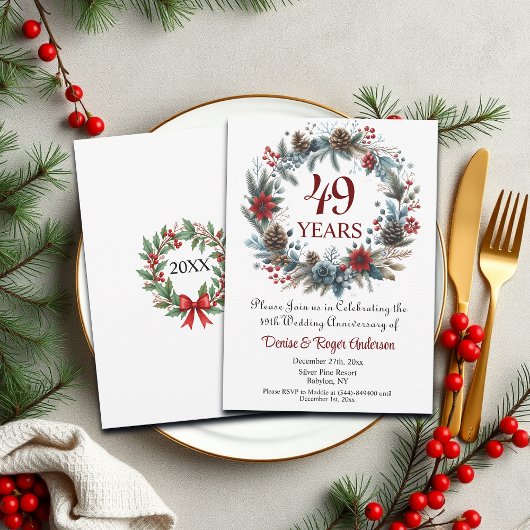 Winter zum 49. Hochzeitstag Einladung