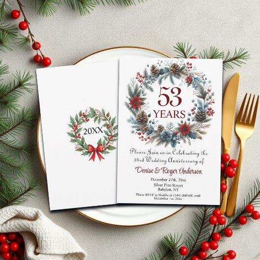 Winter zum 53. Hochzeitstag Einladung