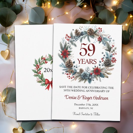 Winter zum 59. Hochzeitstag Save The Date
