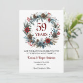Winter zum 59. Hochzeitstag Save The Date (Stehend Vorderseite)