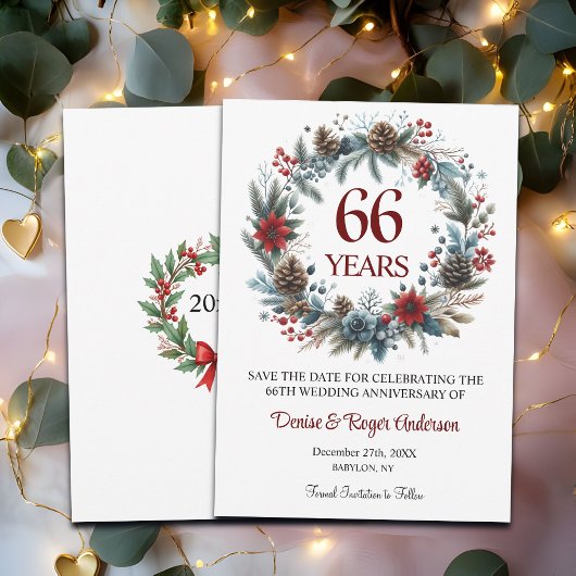 Winter zum 66. Hochzeitstag Save The Date