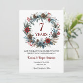 Winter zum 7. Hochzeitstag Save The Date (Stehend Vorderseite)