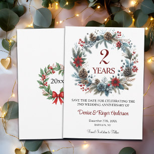 Winter zum zweiten Hochzeitstag Save The Date