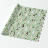 Winter-Zwerge grünes Geschenkpapier (Ungerollt)