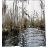 Winter-Zypresse-Bäume in Okefenokee Sumpf Duschvorhang (Vorderseite)