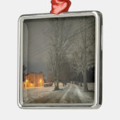 Winterabend Foto Ornament Aus Metall (Links)