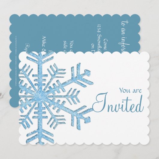 Winterabend Party Einladung 2 (Vorne/Hinten)