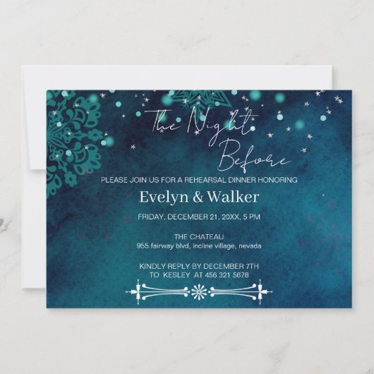 Winterabend Probe Abendessen Einladung (Vorderseite)