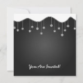 Winterabend Probe Schneeflocken Schwarz Einladung (Rückseite)