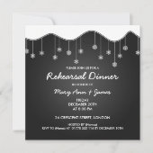 Winterabend Probe Schneeflocken Schwarz Einladung (Vorderseite)