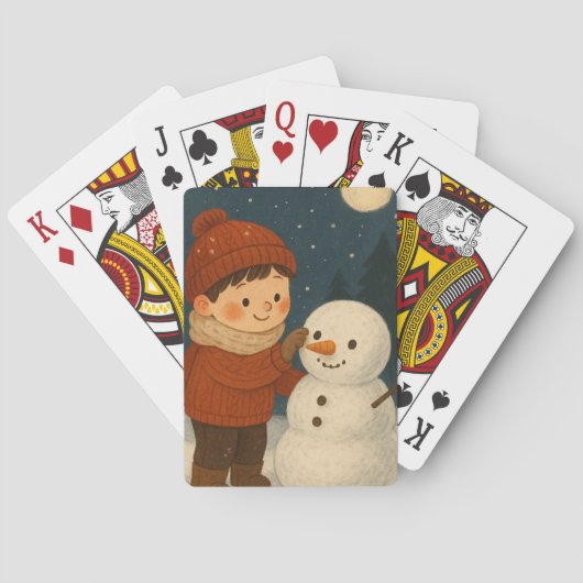 Winterabend Snowman Spaß Spielkarten (Rückseite)