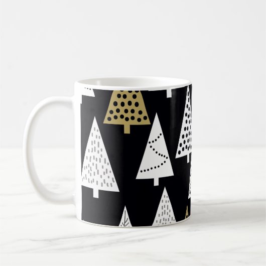 Winterabende: Gold-Silber-Bäume. Kaffeetasse (Links)