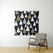 Winterabende: Gold-Silber-Bäume. Wandteppich (Beispiel)