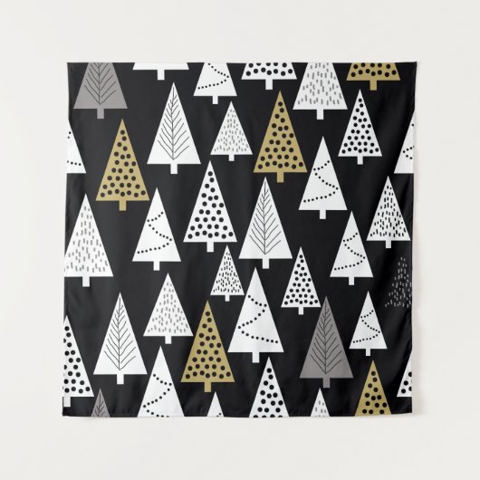 Winterabende: Gold-Silber-Bäume. Wandteppich (Vorderseite)