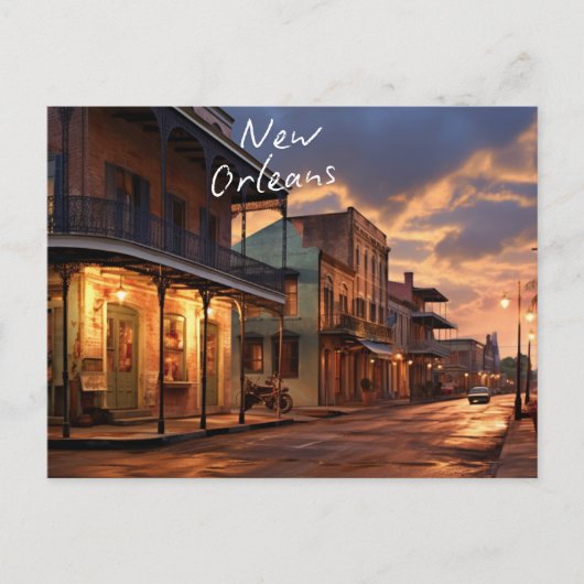 "Winterabende in New Orleans" Feiertagspostkarte (Vorderseite)