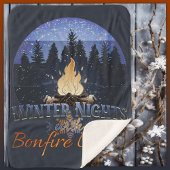 Winterabende mit Bonfire Lights Retro Sunset Sherpadecke