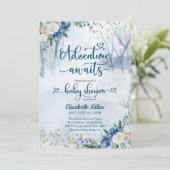 Winterabenteuer erwartet Watercolor Babydusche (Stehend Vorderseite)