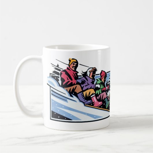 Winterabenteuer Keramik Tasse - Gemütliche Kochnis (Links)