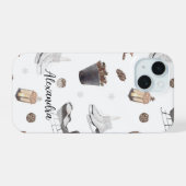 Winterabenteuer, Kiefernfüße, Schlitten, Eisfische iPhone 15 Hülle (Rückseite (Horizontal))