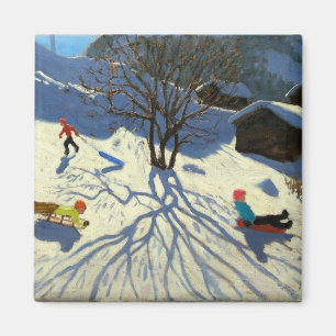 Winterabhang Morzine Frankreich Magnet