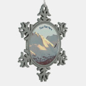 Winteradler Schneeflocken Zinn-Ornament (Links)