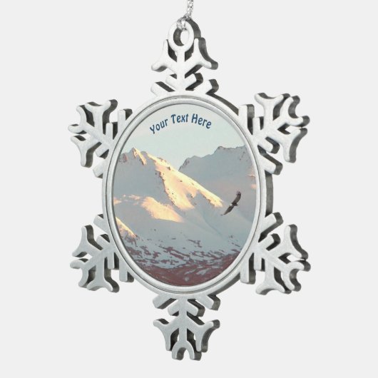 Winteradler Schneeflocken Zinn-Ornament (Rechts)