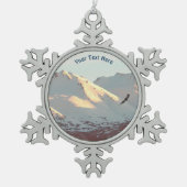 Winteradler Schneeflocken Zinn-Ornament (Vorderseite)