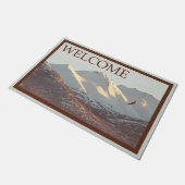 Winteradler und -gebirge - Willkommen Fußmatte (Schrägansicht)