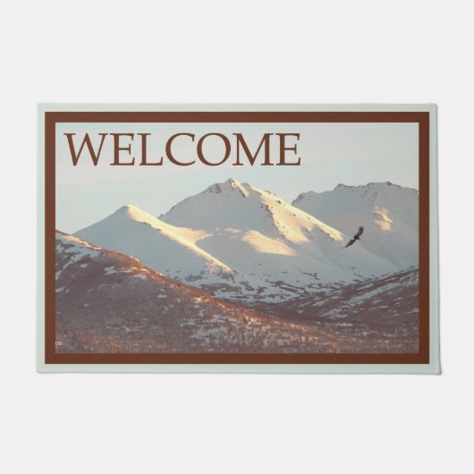 Winteradler und -gebirge - Willkommen Fußmatte (Vorderseite)