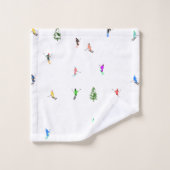 Winteralpine Skifahrer Skispass Badhandtuch Set (Waschlappen)