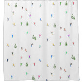 Winteralpine Skifahrer Skispass Duschvorhang (Vorderseite)