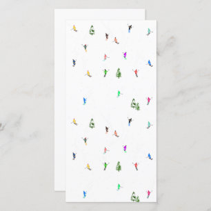 Winteralpine Skifahrer Skispass Feiertagskarte