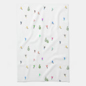 Winteralpine Skifahrer Skispass Geschirrtuch (Vertikal)