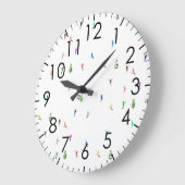 Winteralpine Skifahrer Skispass Große Wanduhr (Winkel)