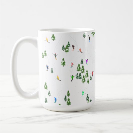 Winteralpine Skifahrer Skispass Kaffeetasse (Links)