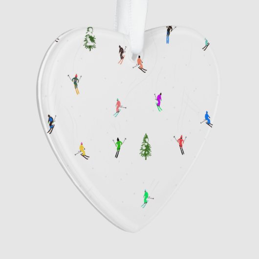 Winteralpine Skifahrer Skispass Ornament (Vorderseite)