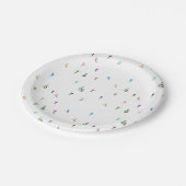 Winteralpine Skifahrer Skispass Pappteller (Schrägansicht)